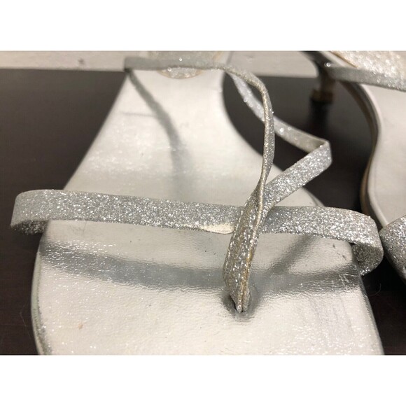 Bakers women Silver Strap low Heels Sandals- man made materials - size US 10B - Picture 8 of 12